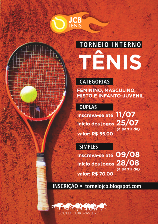 Inscrições abertas para o torneio interno de tênis do seu clube - JCB  Informa